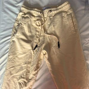 Size small, yellow/tan sweat pants